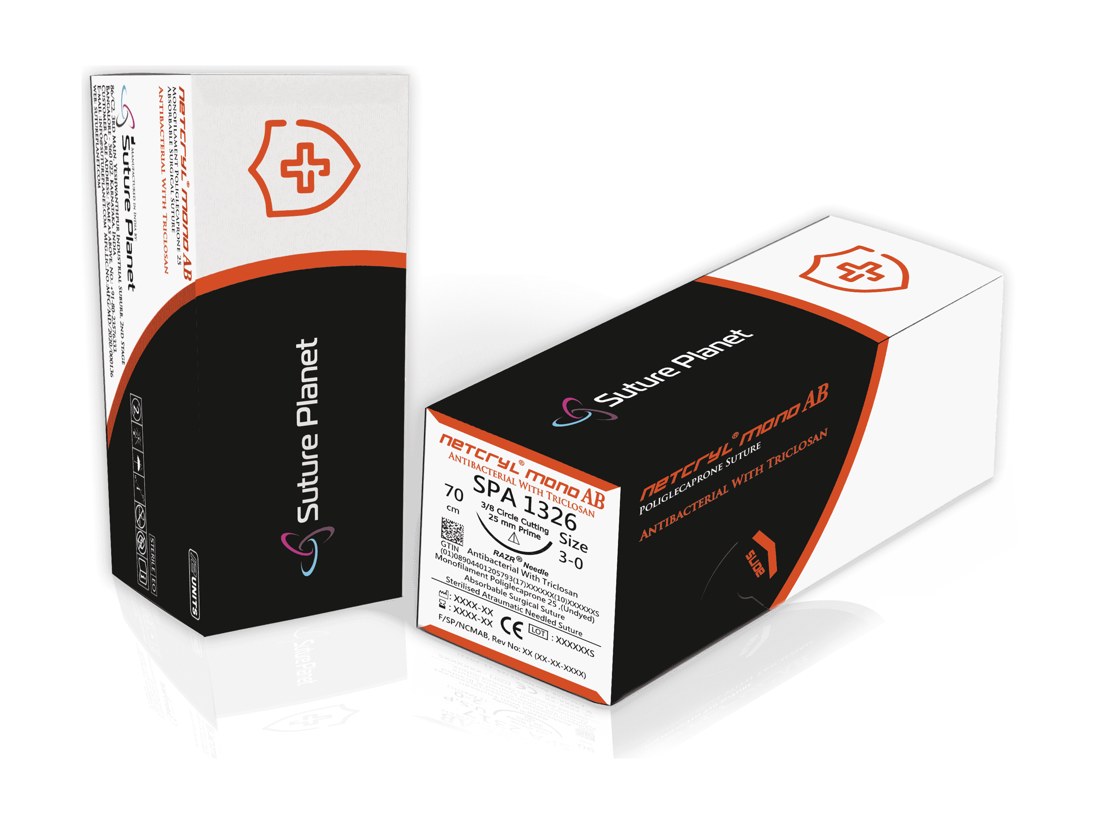 Netcryl Mono AB Poliglecaprone 25 + Triclosan